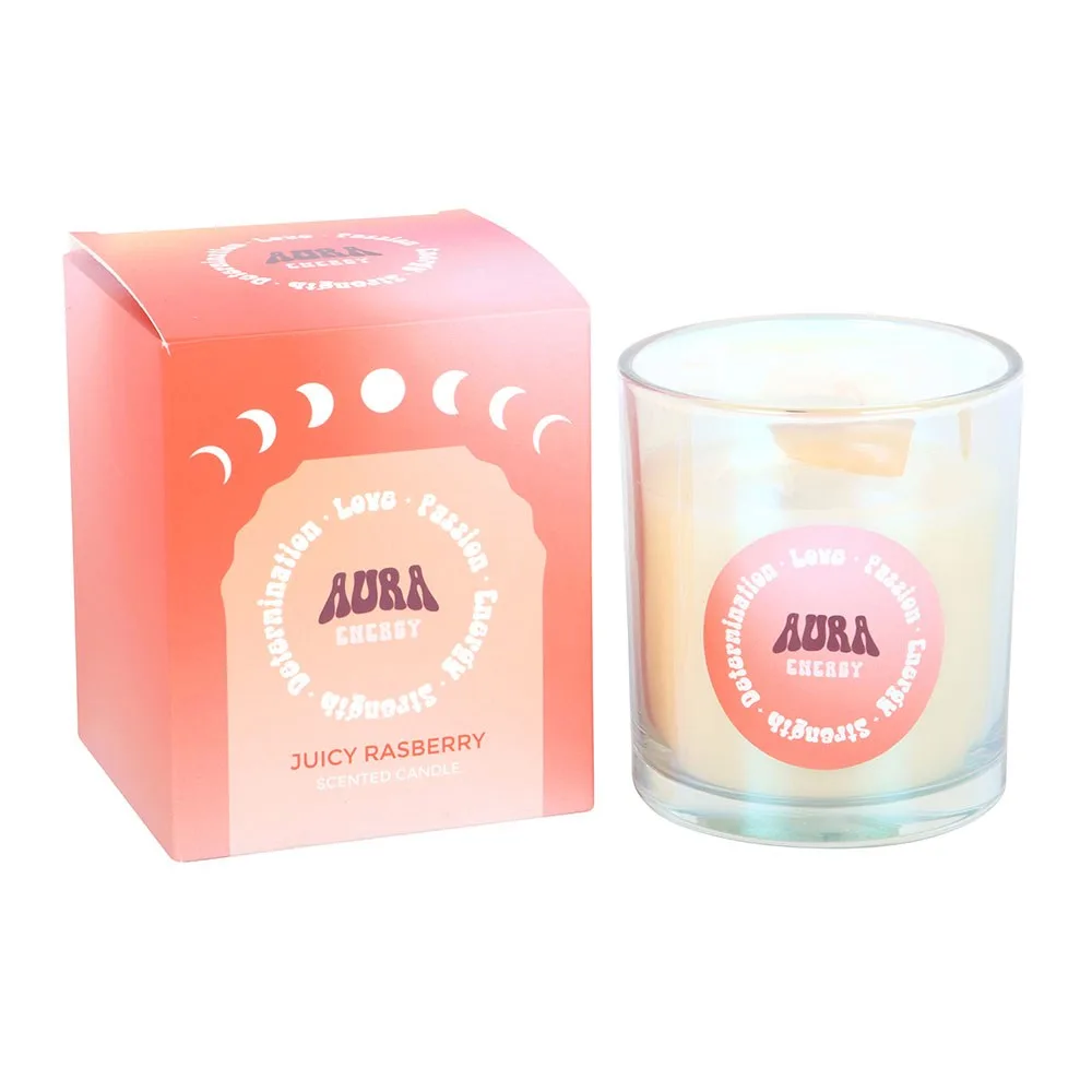 Aura Energy Juicy Raspberry Iridescent Candle, photo 2 of 5