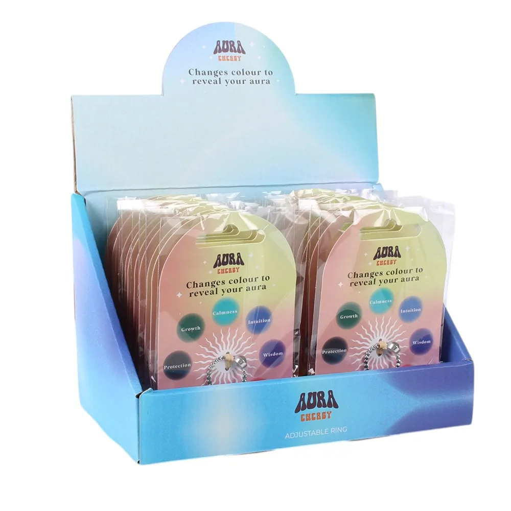Set of 20 Aura Energy Colour Changing Rings in Display - Image 5