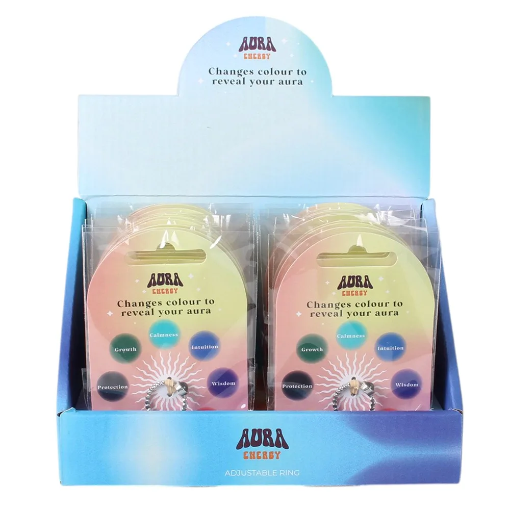 Set of 20 Aura Energy Colour Changing Rings in Display - Image 6