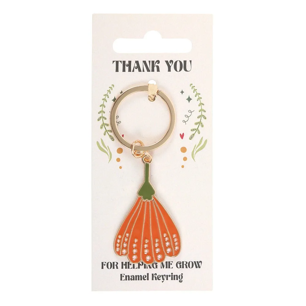Thank You for Helping Me Grow Flower Keyring - Image 2