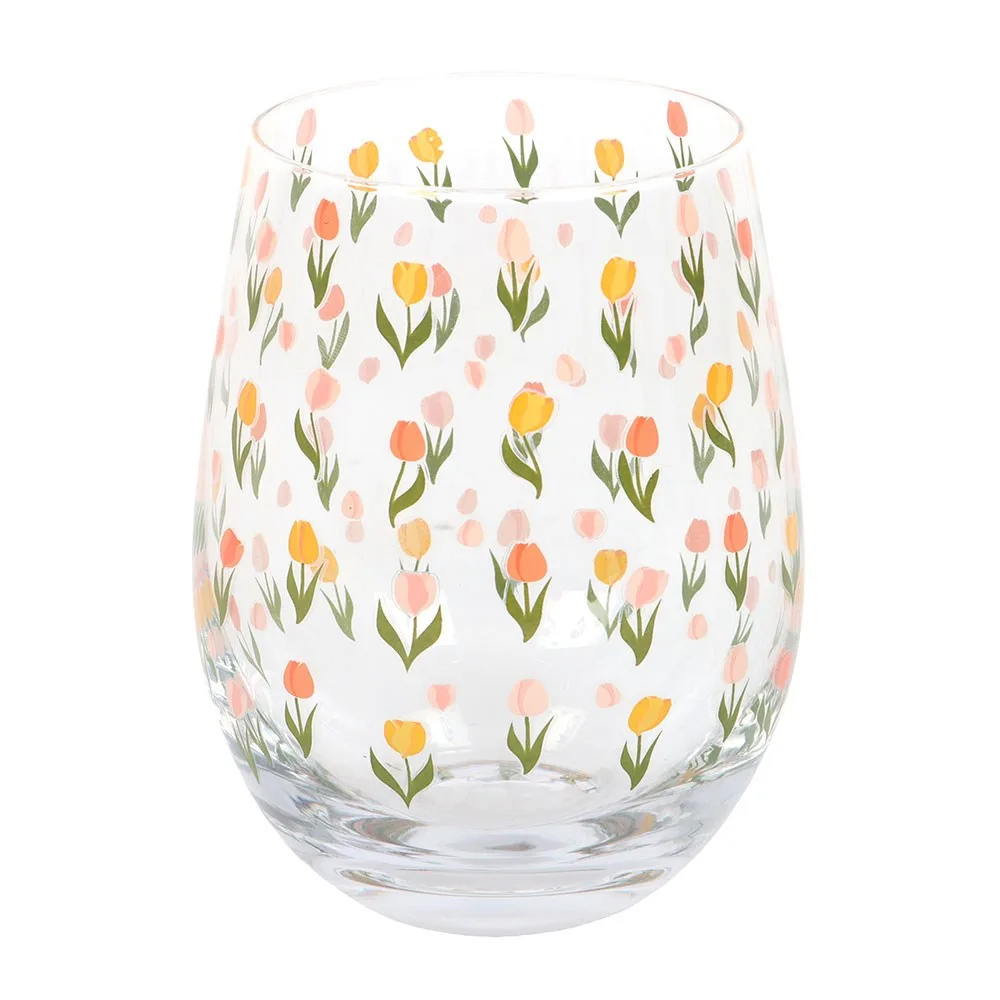 Tulip Print Stemless Glass - Image 2