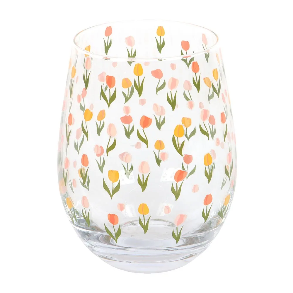 Tulip Print Stemless Glass - Image 4