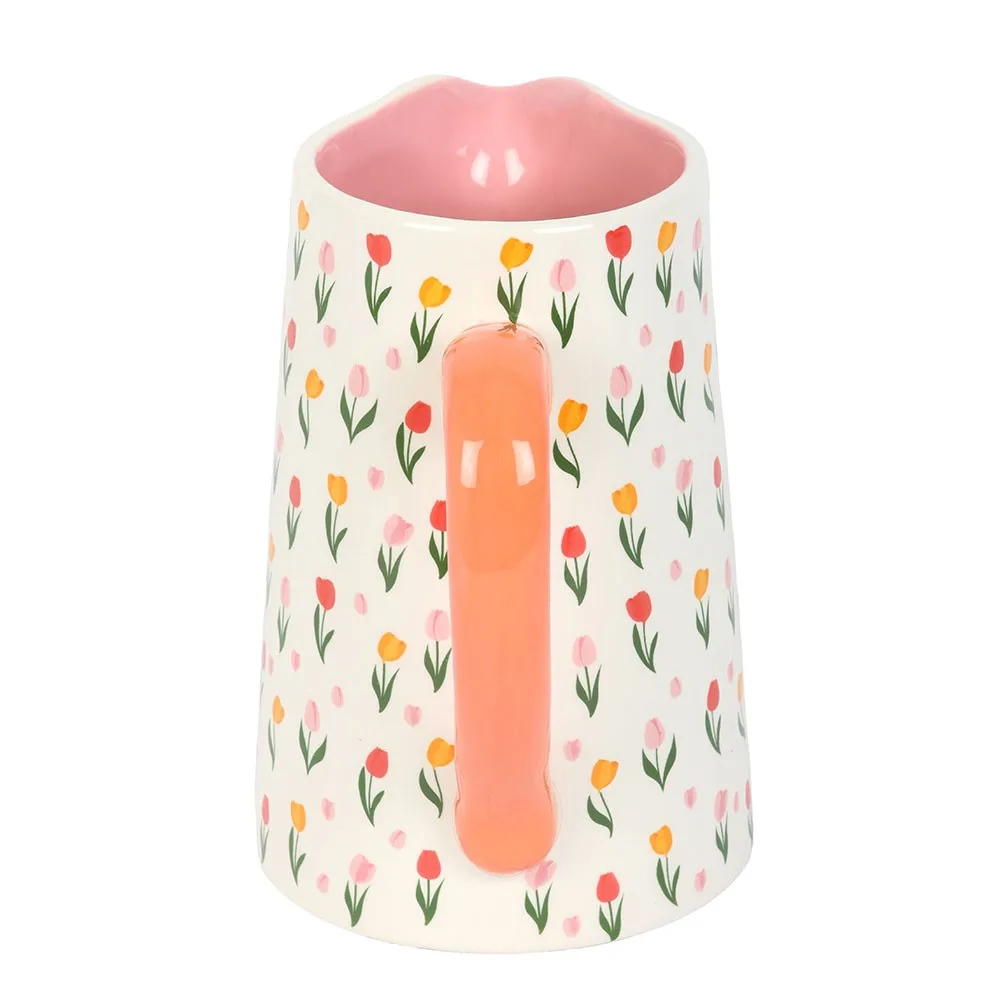 Tulip Print Ceramic Flower Jug - Image 3