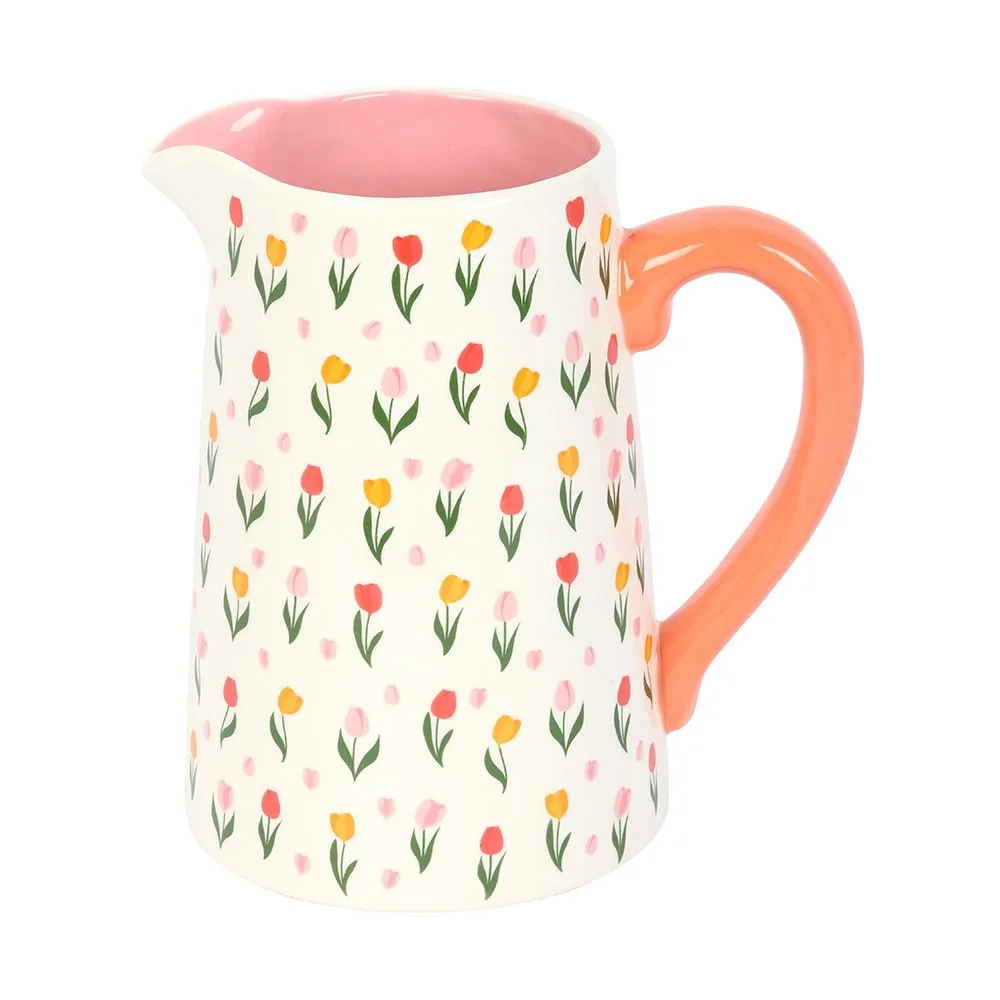 Tulip Print Ceramic Flower Jug - Image 4