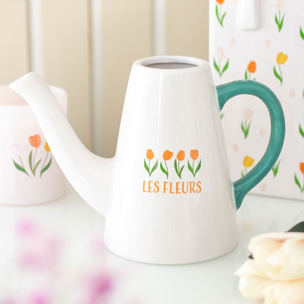 Les Fleurs Tulip Ceramic Watering Can