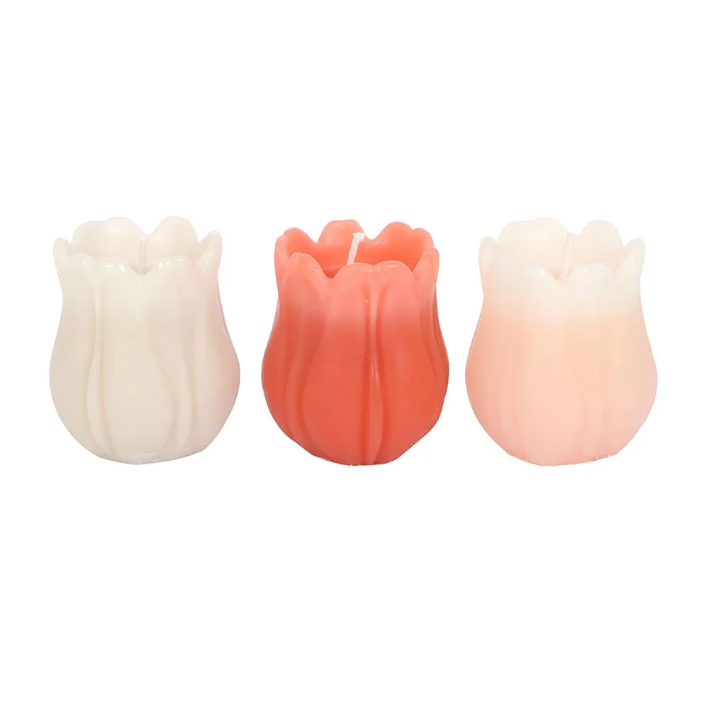 Set of 3 Tulip Shaped Candles, photo 2 of 6