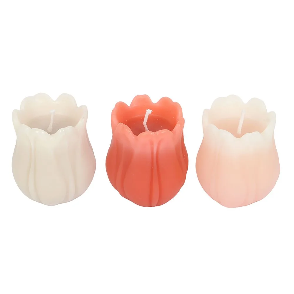 Set of 3 Tulip Shaped Candles, photo 3 of 6