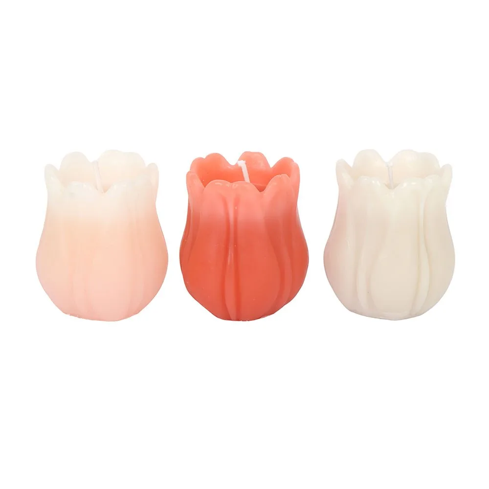 Set of 3 Tulip Shaped Candles, photo 4 of 6