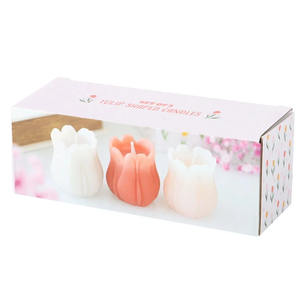 Set of 3 Tulip Shaped Candles, photo 5 of 6