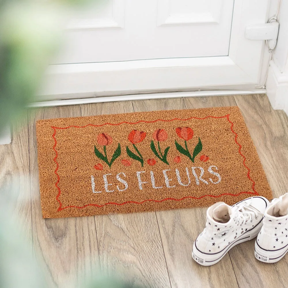 Natural Les Fleurs Tulip Doormat Natural Les Fleurs Tulip Doormat
