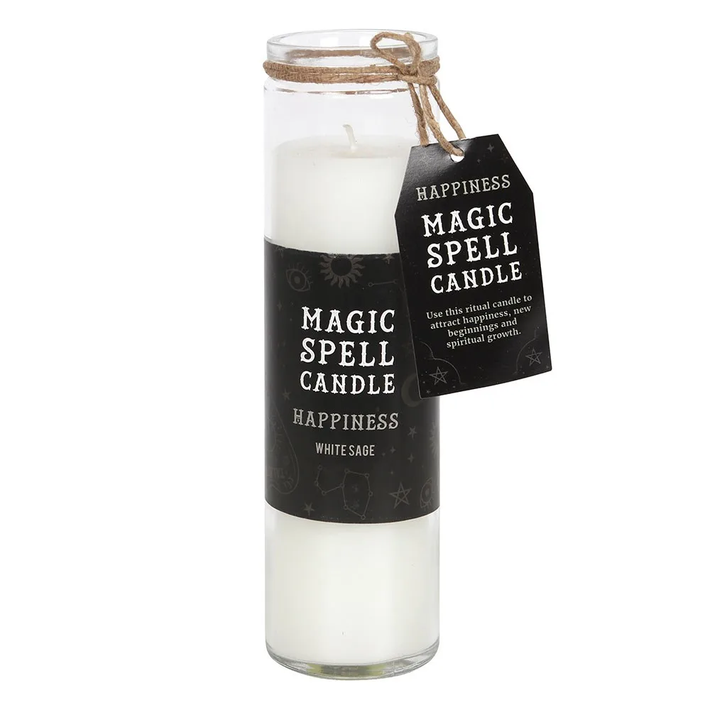 Happiness White Sage Magic Spell Tube Candle - Image 2