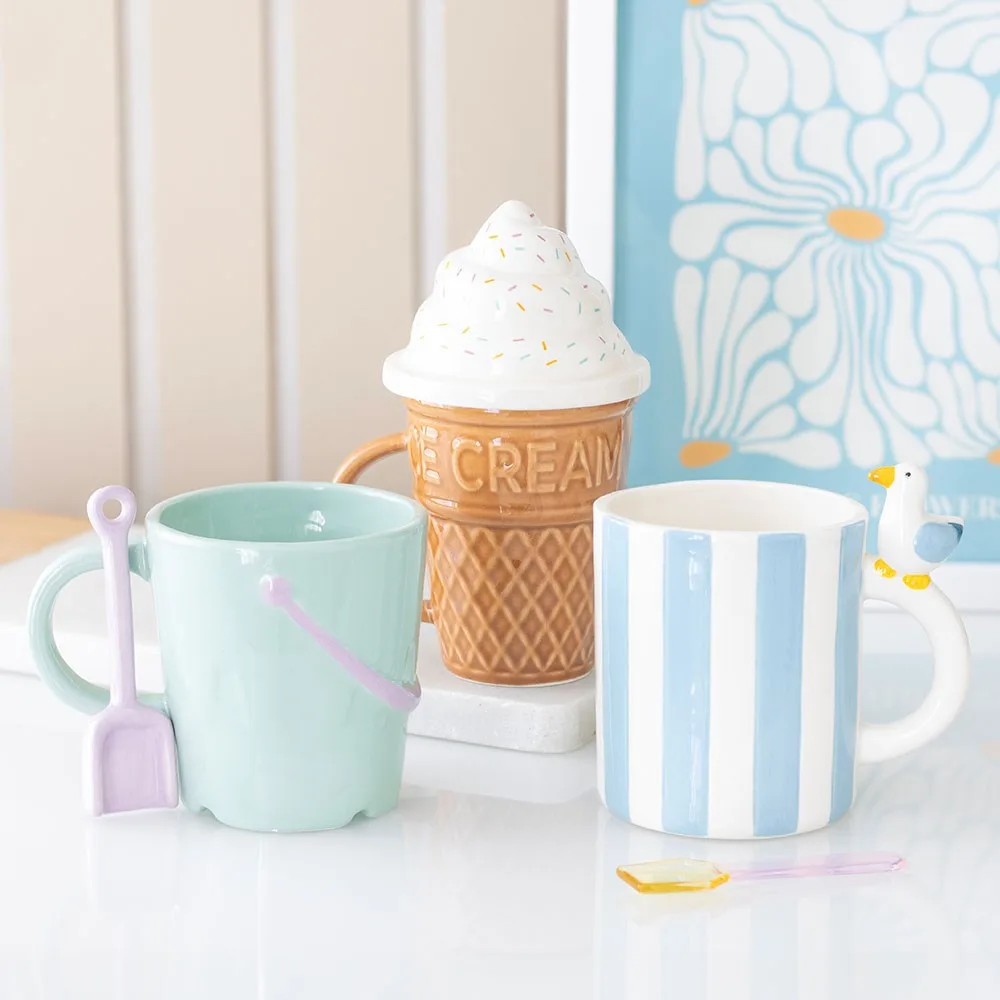 Striped Mug with Seagull - Image 6