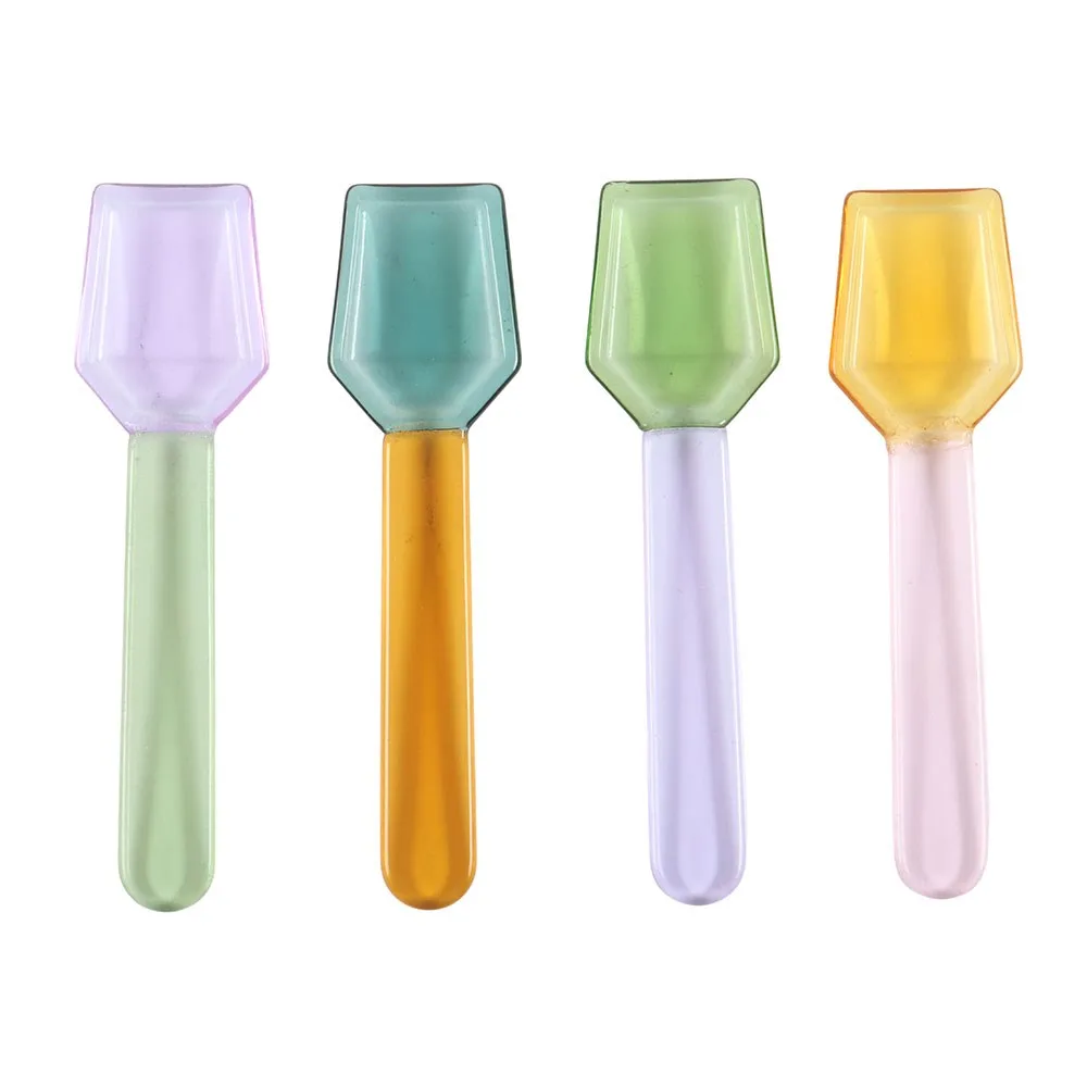 Set of 4 Pastel Glass Dessert Spoons - Image 3