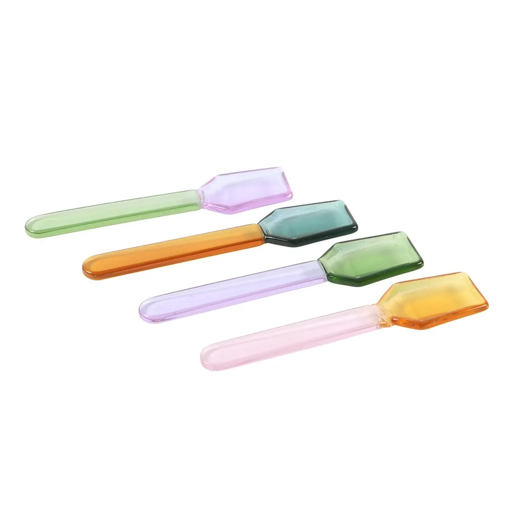 Set of 4 Pastel Glass Dessert Spoons - Image 4