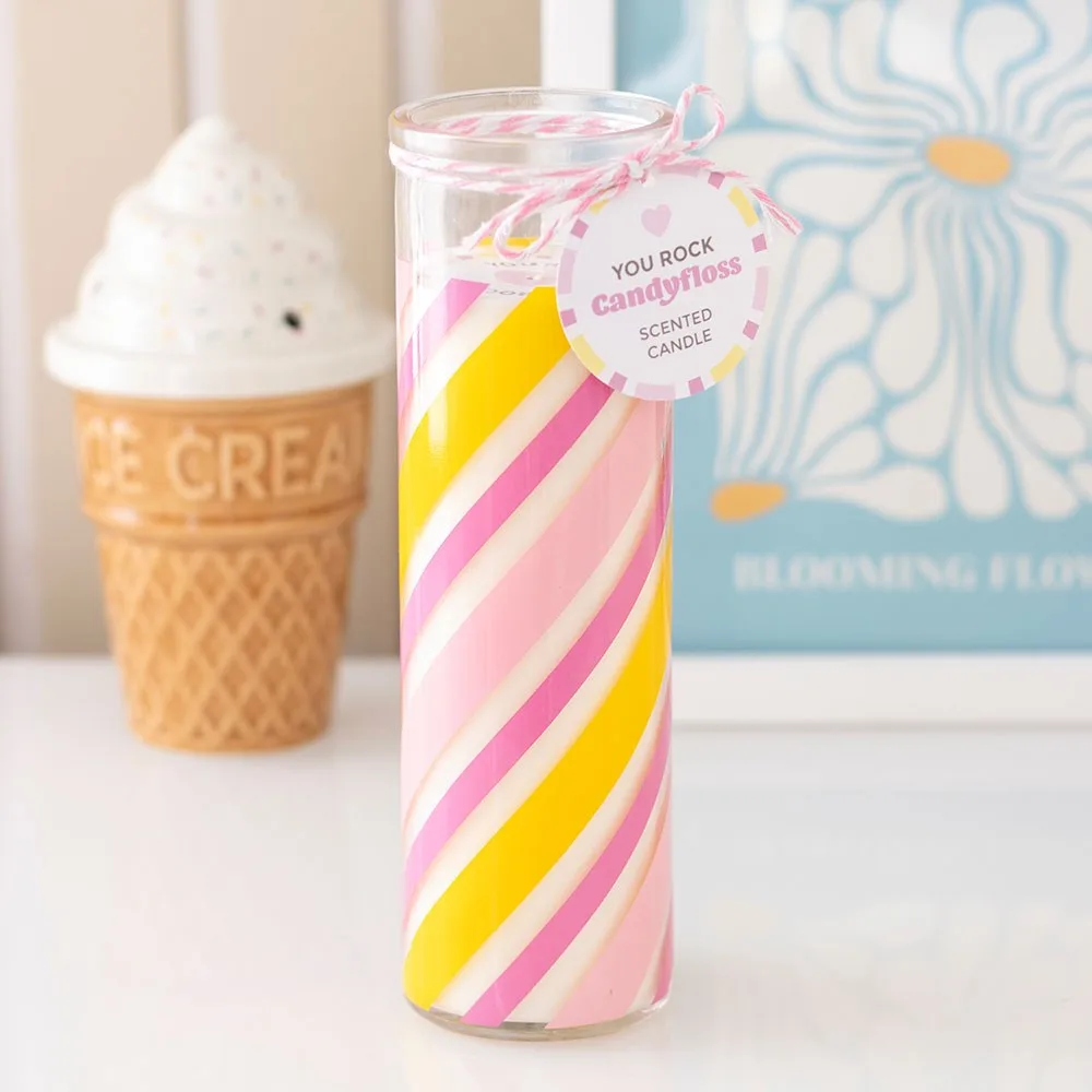 Candy Stripe Candyfloss Tube Candle Candy Stripe Candyfloss Tube Candle