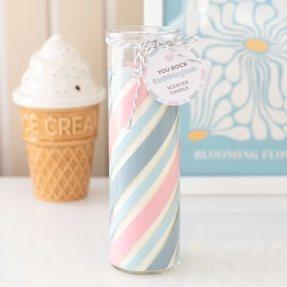 Candy Stripe Bubblegum Tube Candle Candy Stripe Bubblegum Tube Candle
