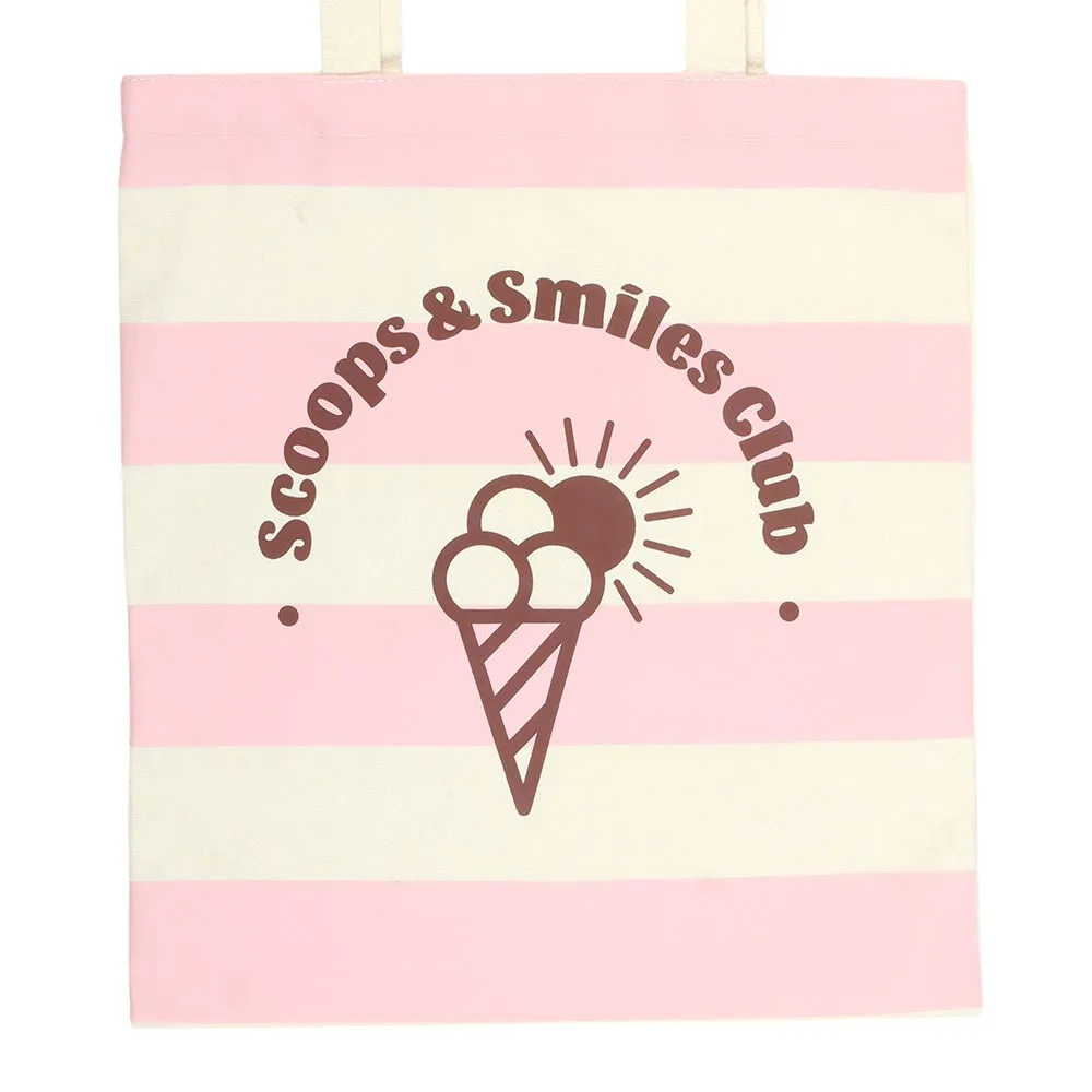 Pink Scoops & Smiles Club Polycotton Tote Bag - Image 3