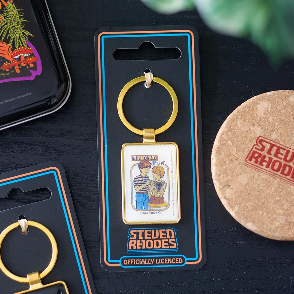 Rainy Day Fun Keyring by Steven Rhodes Rainy Day Fun Keyring by Steven Rhodes