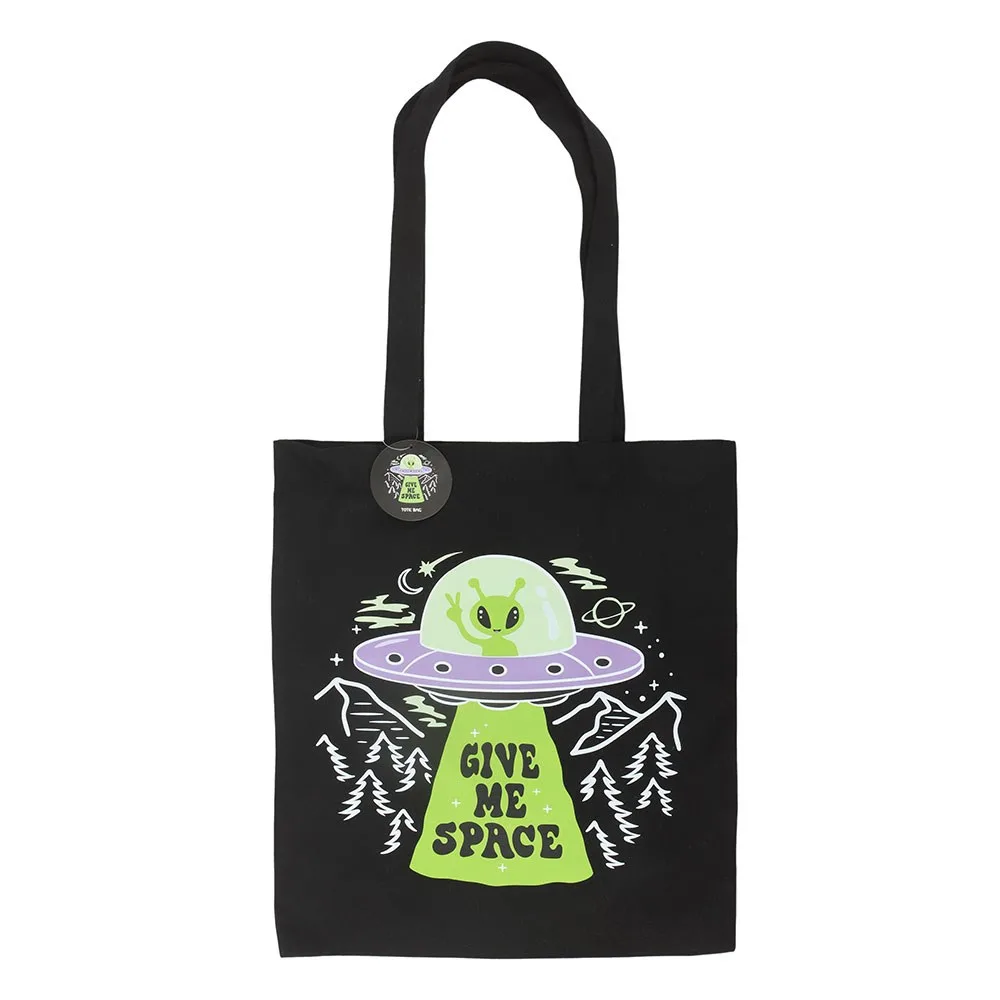 Give Me Space Alien UFO Tote Bag, photo 2 of 5