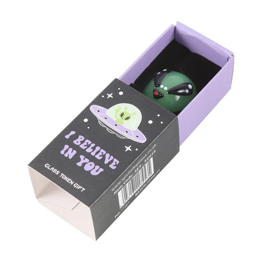 Set of 24 Glass Alien Token Gifts in Display - Image 3