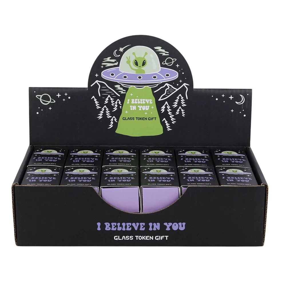 Set of 24 Glass Alien Token Gifts in Display - Image 4