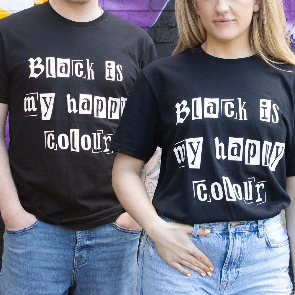 Black is My Happy Colour Unisex T-shirt Size XL Black is My Happy Colour Unisex T-shirt Size XL