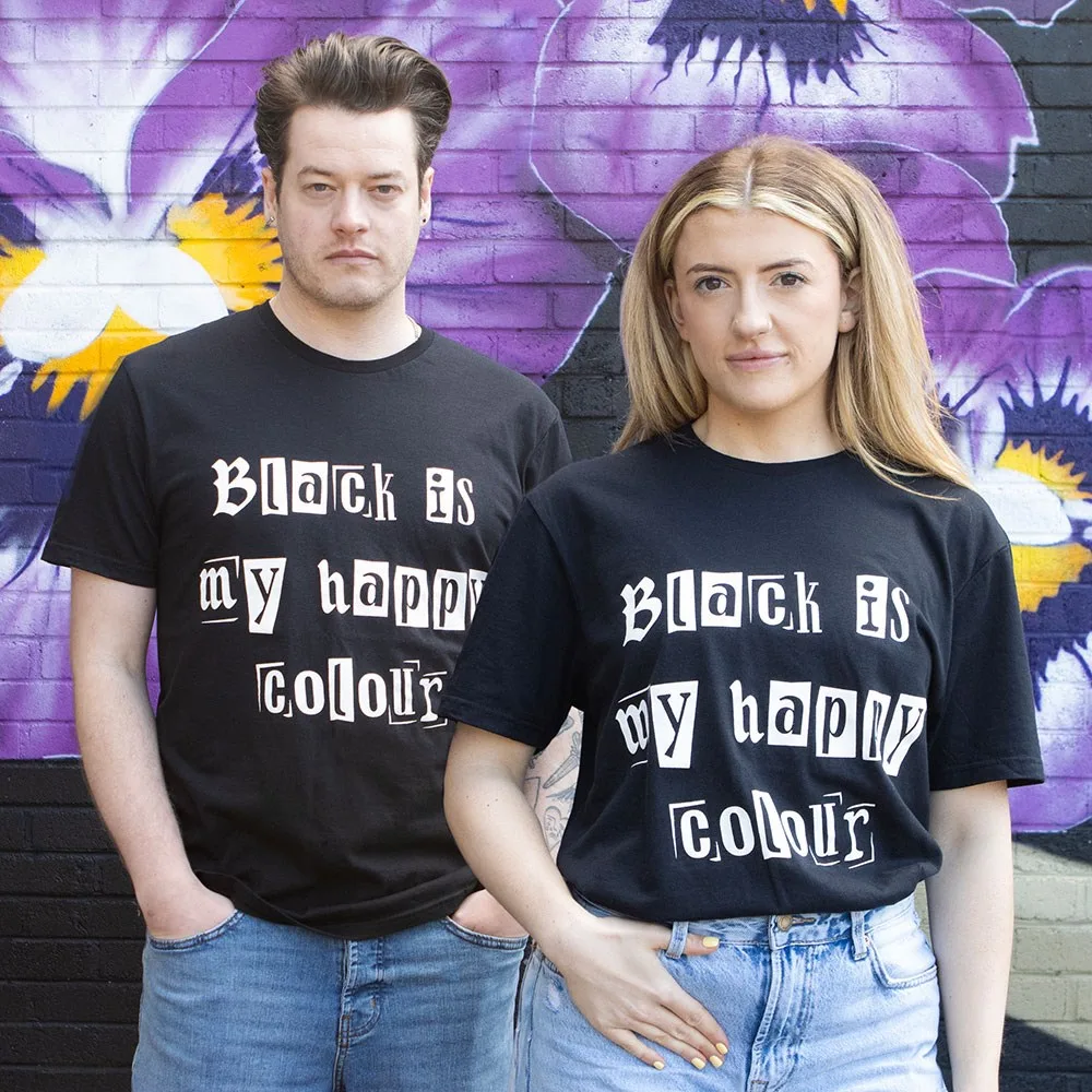 Black is My Happy Colour Unisex T-shirt Size XL - Image 2