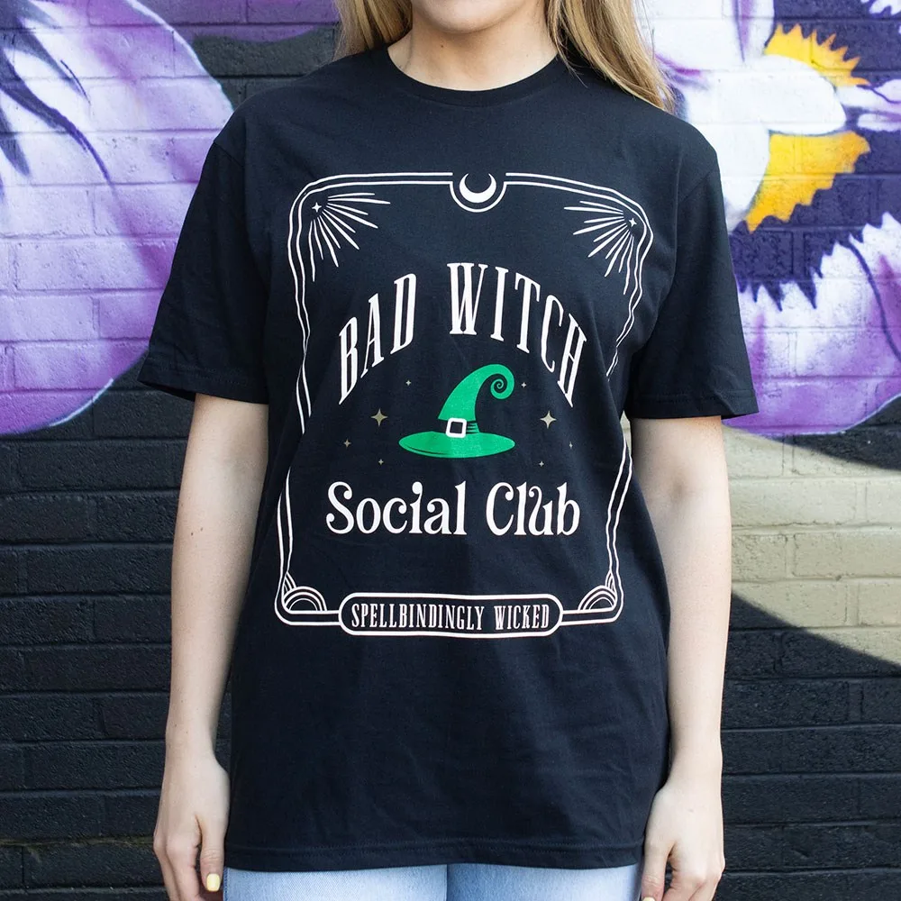 Green Bad Witch Social Club Unisex T-shirt Size L - Image 3