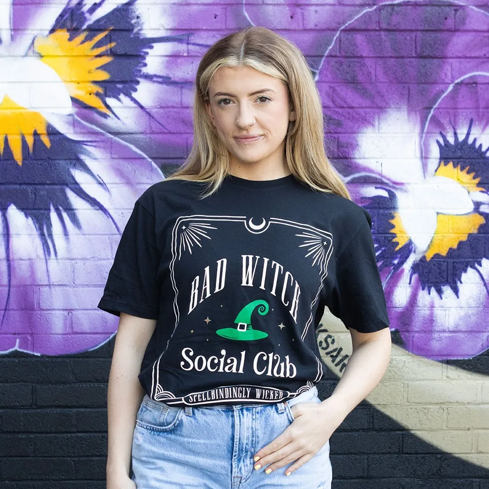 Green Bad Witch Social Club Unisex T-shirt Size XL - Image 2