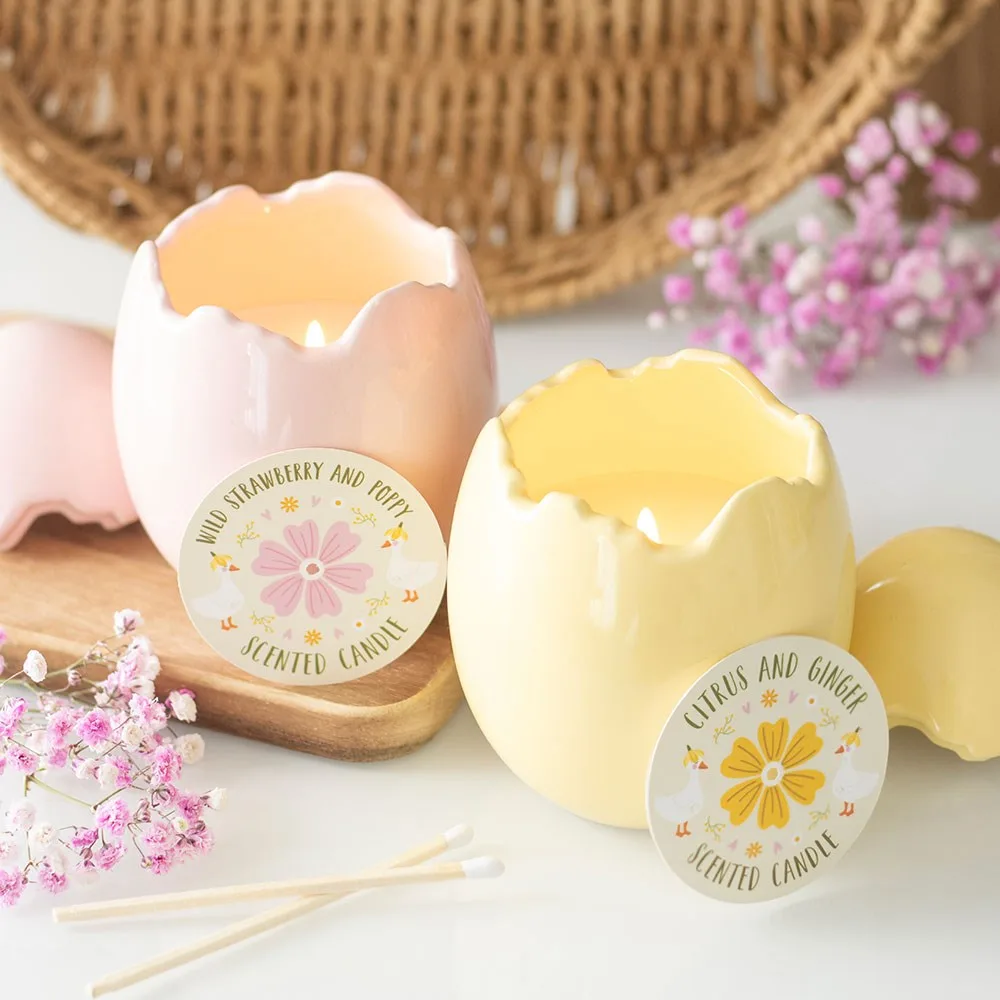 Wild Strawberry & Poppy Egg Shaped Candle - Image 5