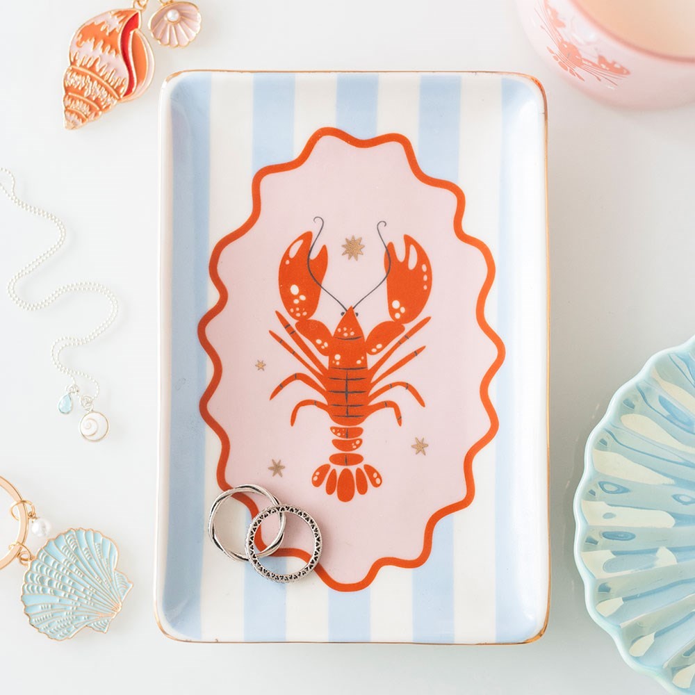 Striped Lobster Trinket Dish Striped Lobster Trinket Dish