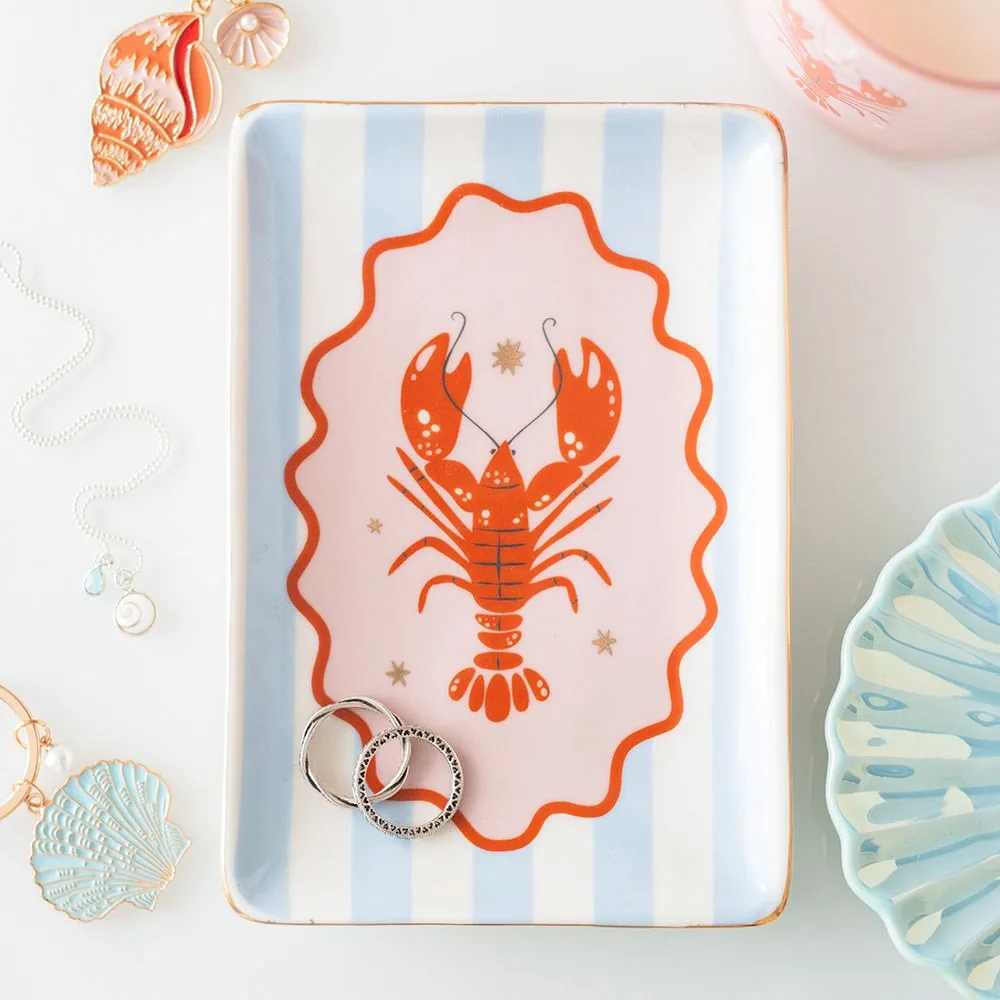 Striped Lobster Trinket Dish Striped Lobster Trinket Dish