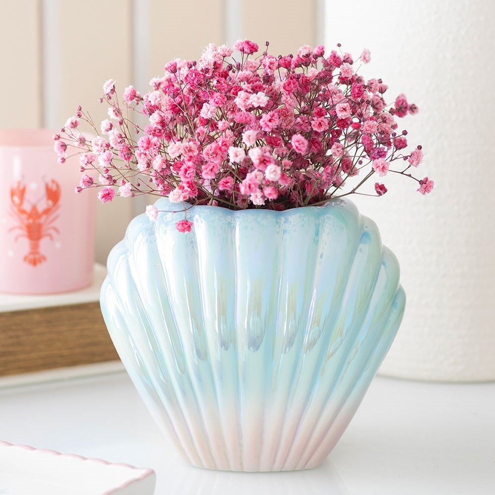 Iridescent Shell Flower Vase Iridescent Shell Flower Vase