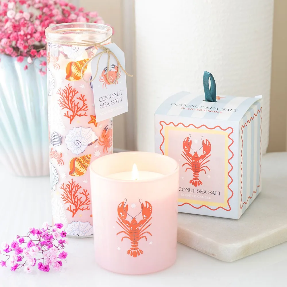 Pastel Shell Print Coconut & Sea Salt Tube Candle - Image 5