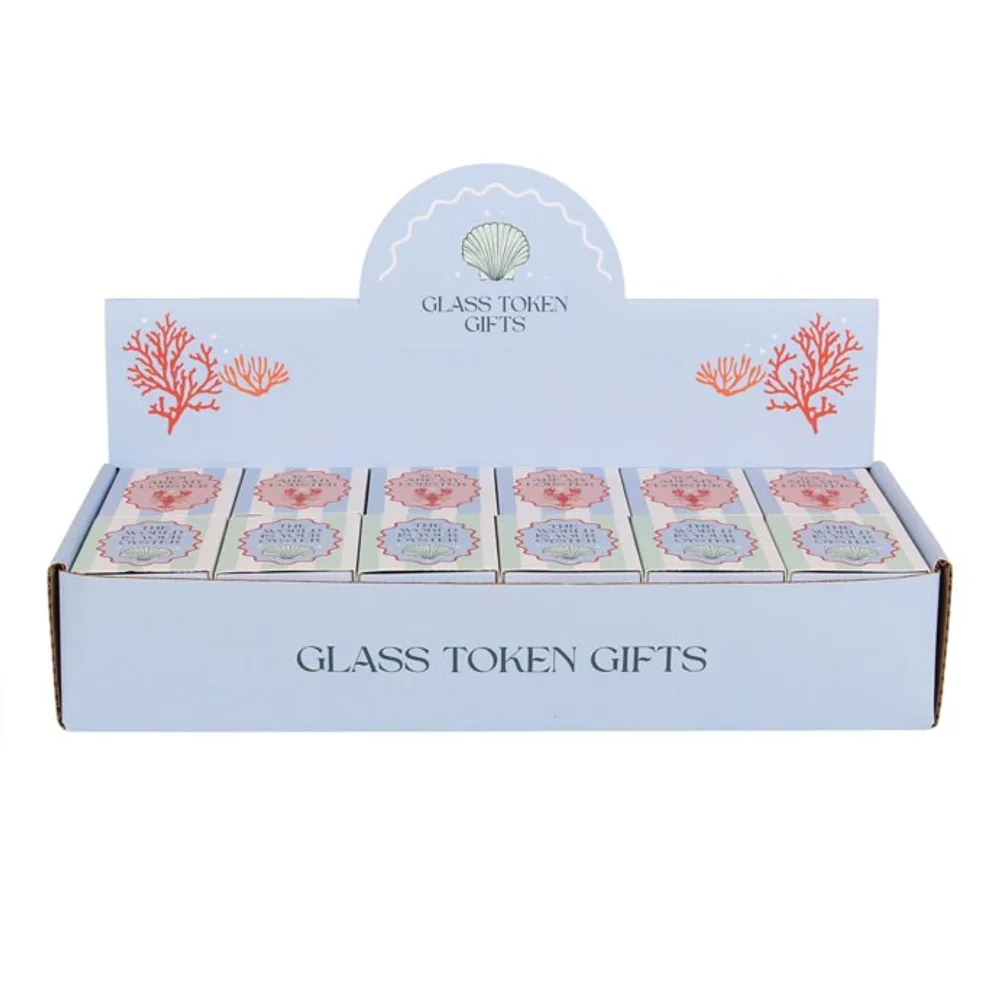 Set of 24 High Tide Nautical Glass Token Gifts in Display - Image 3