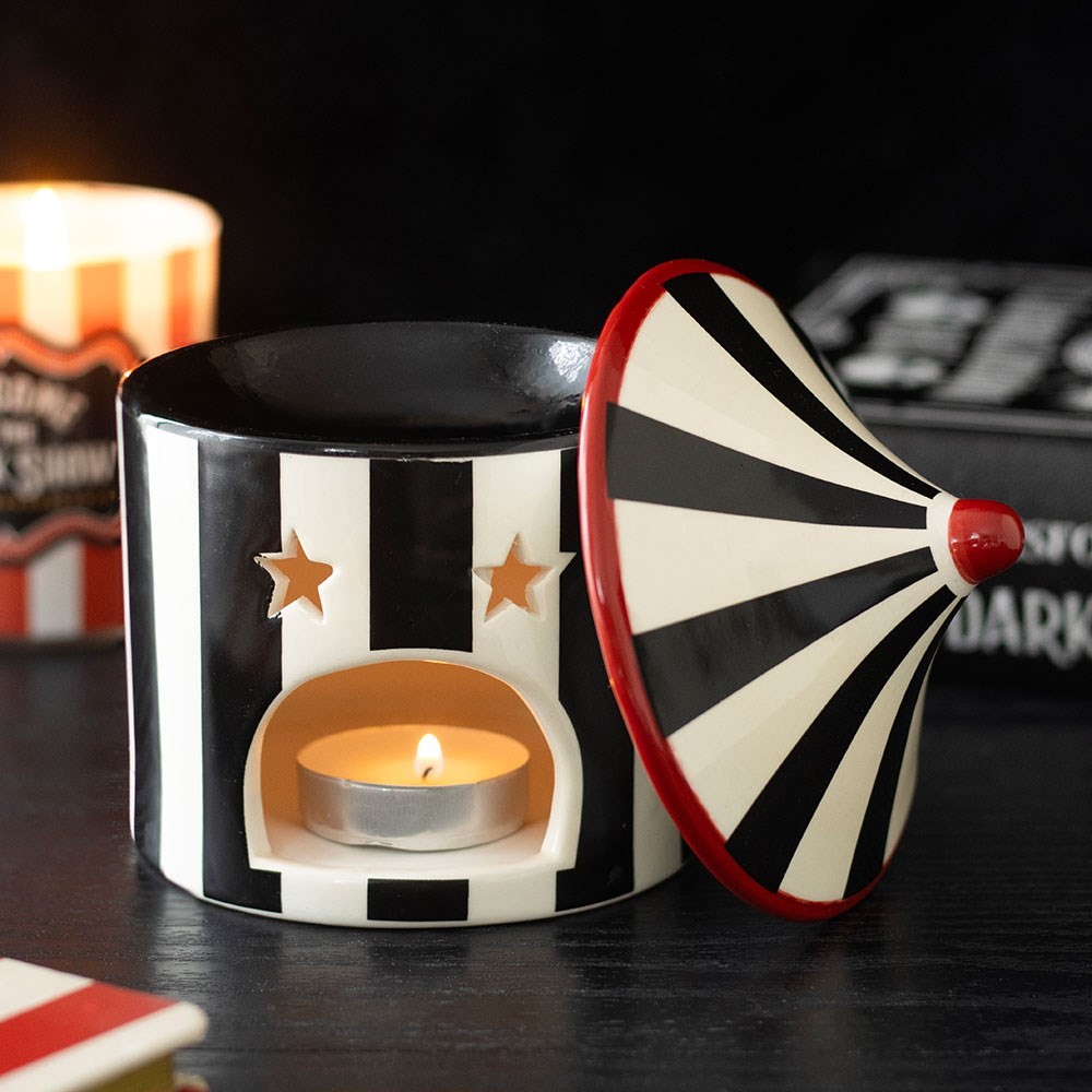 Black Striped Circus Tent Oil Burner Black Striped Circus Tent Oil Burner