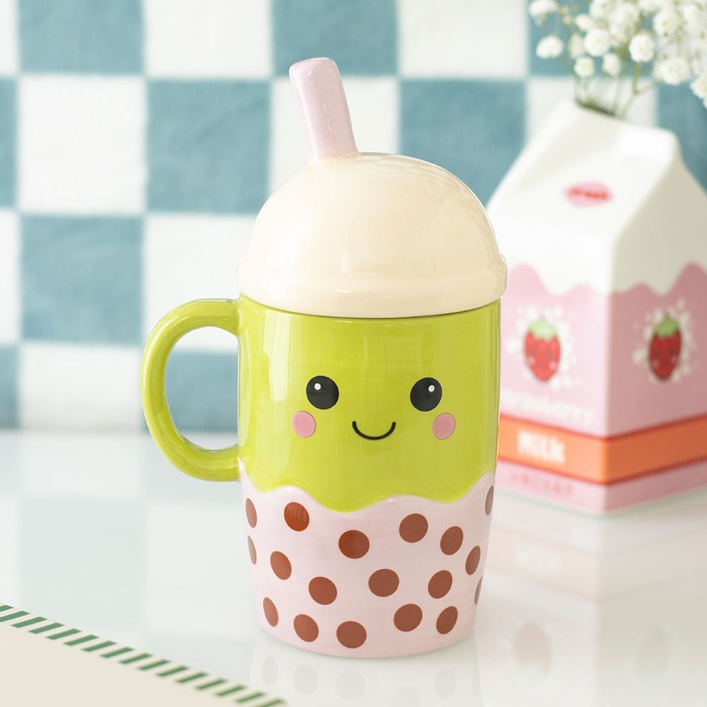 Kawaii Bubble Tea Lidded Mug Kawaii Bubble Tea Lidded Mug