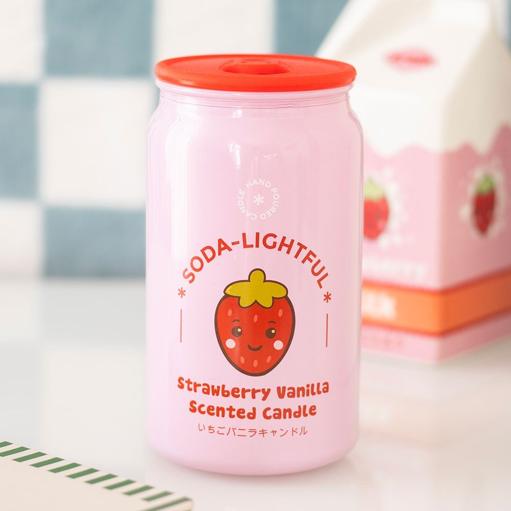 Strawberry Vanilla Soda Can Candle