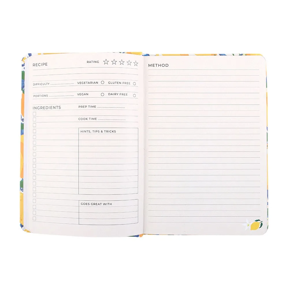 Italian Lemon Print A5 Recipe Journal - Image 4