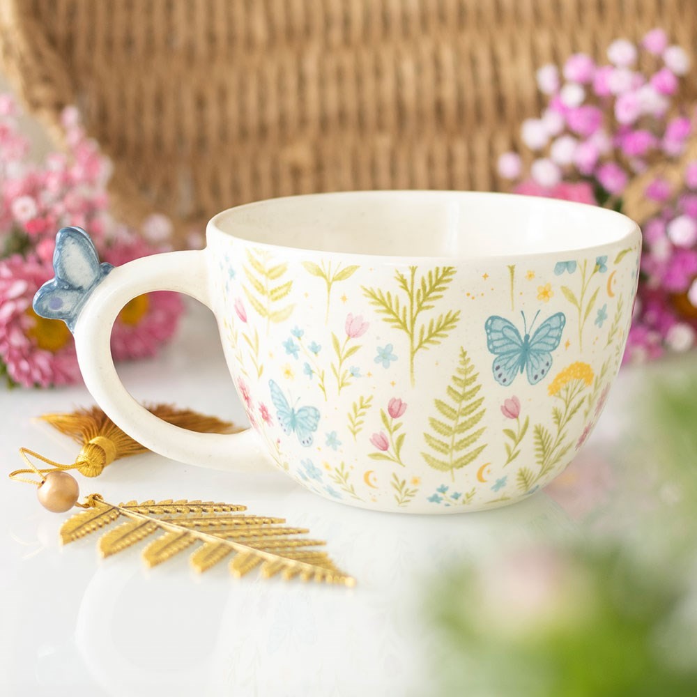 Luna Bloom Floral Print Mug with Butterfly Luna Bloom Floral Print Mug with Butterfly