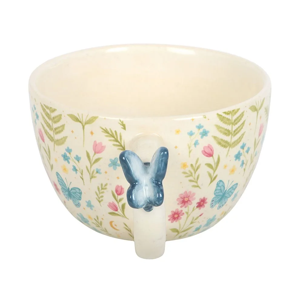 Luna Bloom Floral Print Mug with Butterfly - Image 4