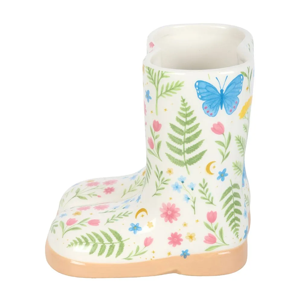 Luna Bloom Floral Print Welly Boot Planter - Image 3
