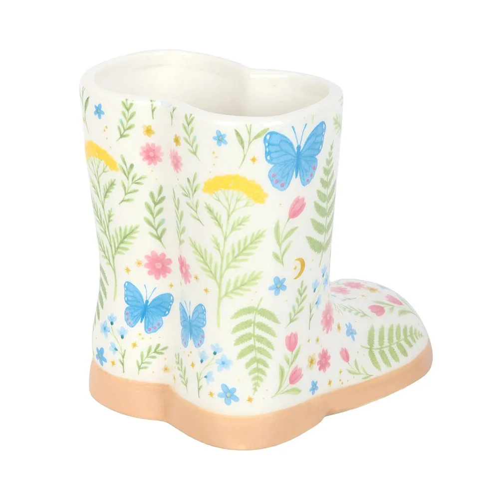 Luna Bloom Floral Print Welly Boot Planter - Image 4