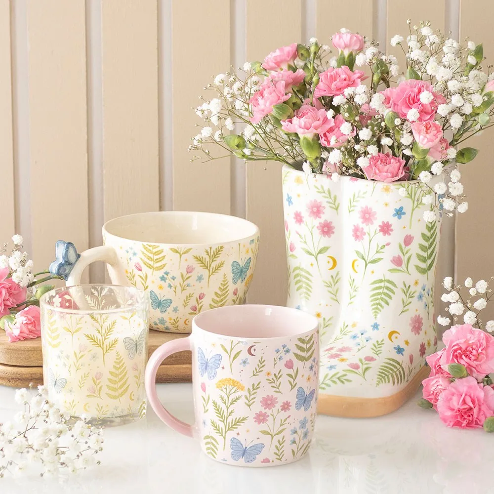 Luna Bloom Floral Print Welly Boot Planter - Image 5