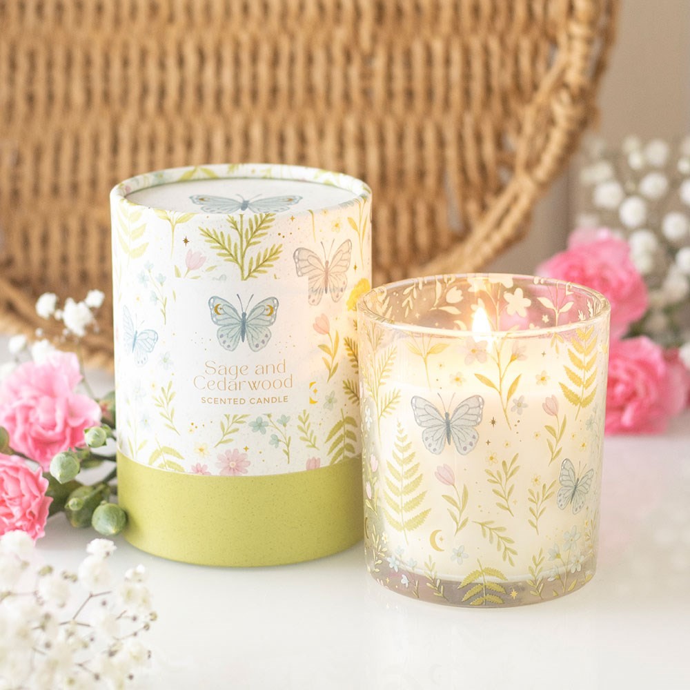 Luna Bloom Butterfly Sage and Cedarwood Candle Luna Bloom Butterfly Sage and Cedarwood Candle