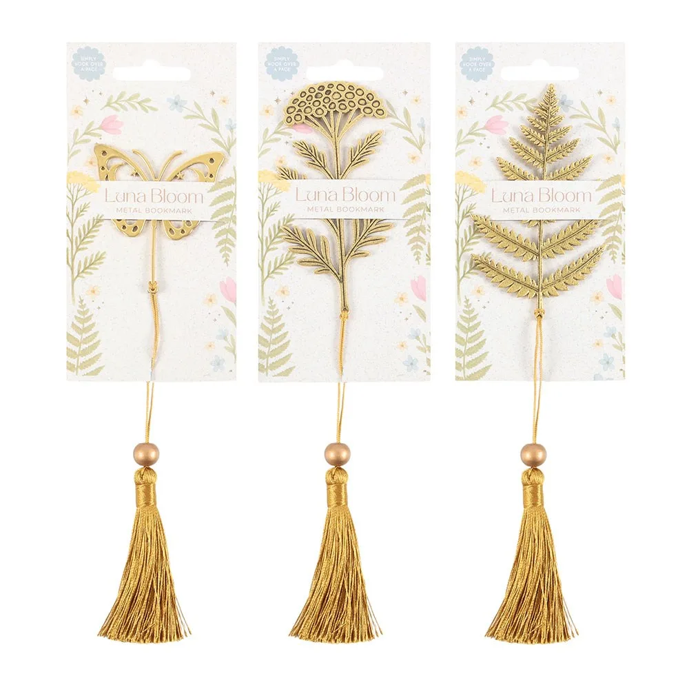Set of 24 Luna Bloom Metal Leaf Bookmarks - Image 2