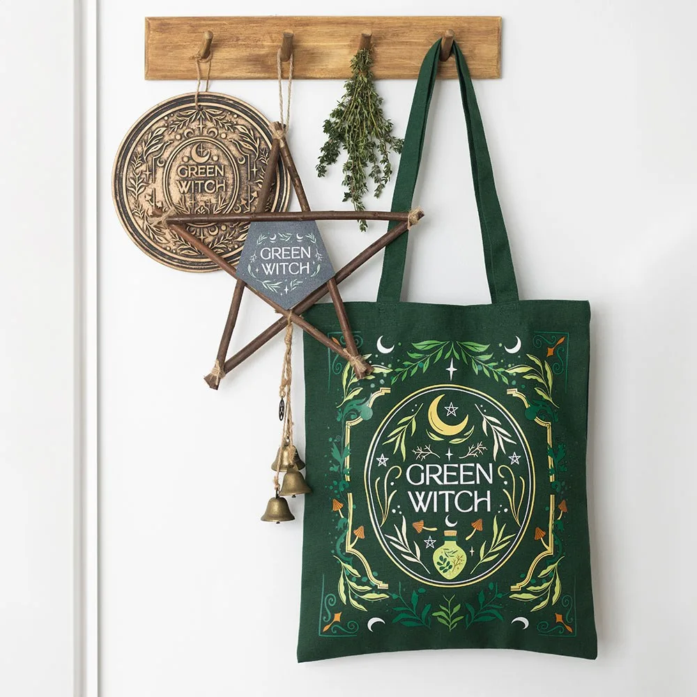 Green Witch Tote Bag - Image 5