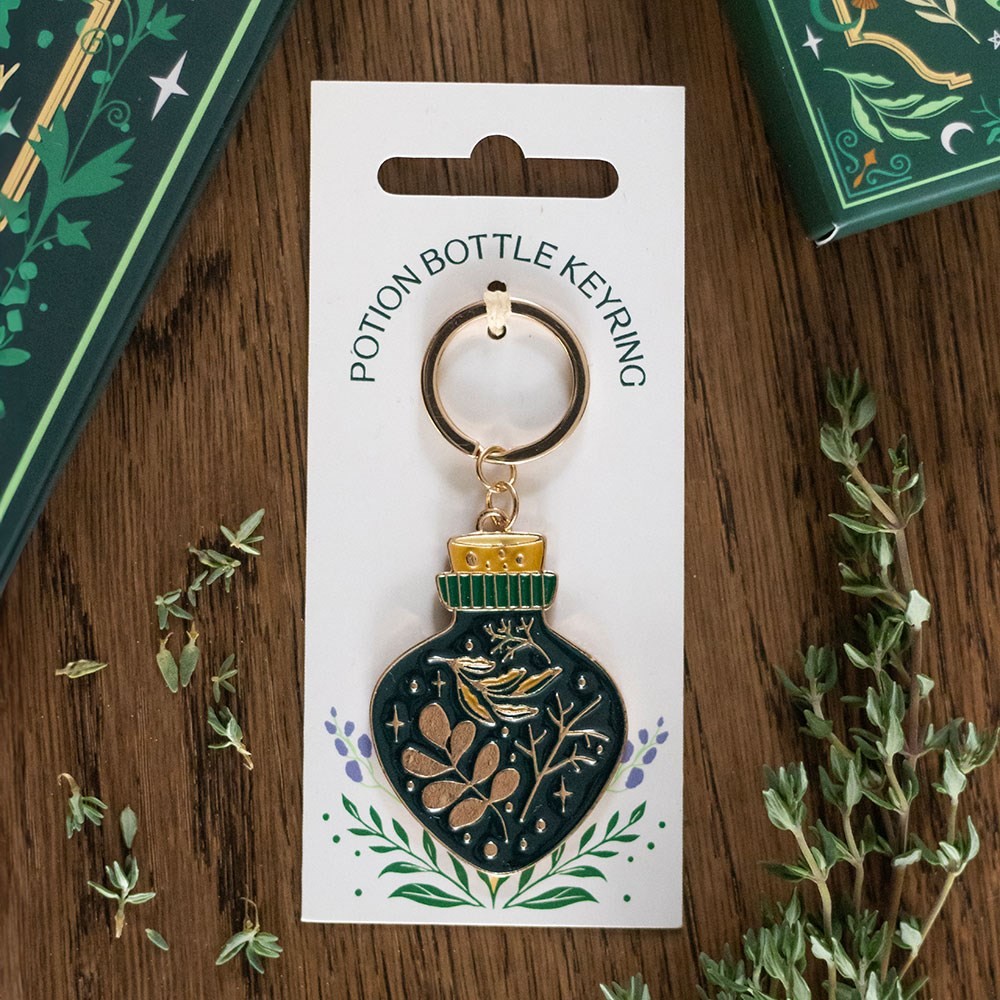 Green Witch Potion Bottle Keyring Green Witch Potion Bottle Keyring