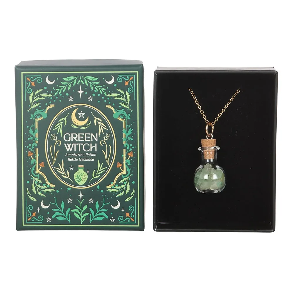 Green Witch Aventurine Potion Bottle Necklace - Image 2