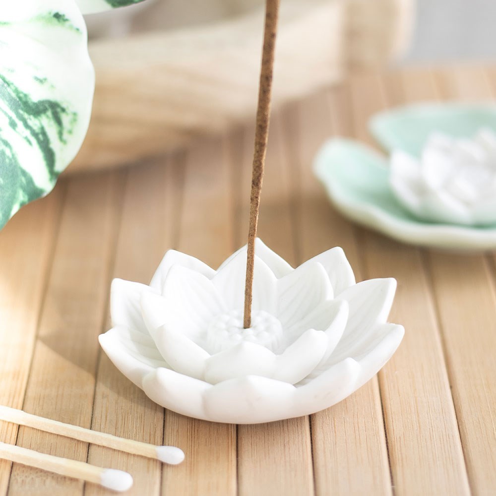 White Lotus Flower Incense Stick Holder White Lotus Flower Incense Stick Holder